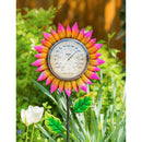 37.75"H Thermometer Pink Petals Garden Stake,47m3099