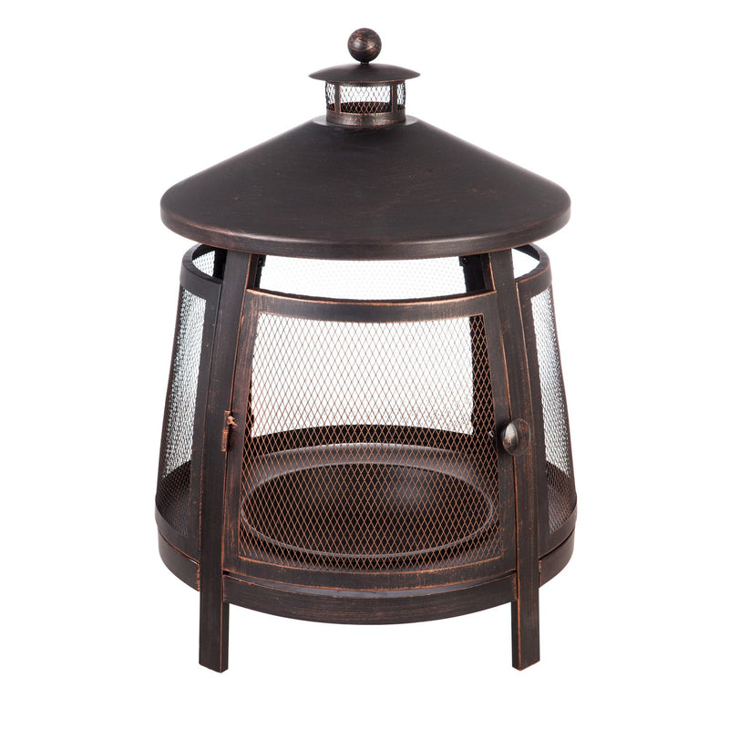 Tall firepit with chimney, 22"x22"x31"inches