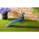 Metal Peacock Garden Statuary, 34.25"x12.2"x23.82"inches
