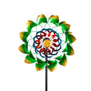 75"H Wind Spinner, Green Flower Center Swirl,24"x10.25"x75"inches