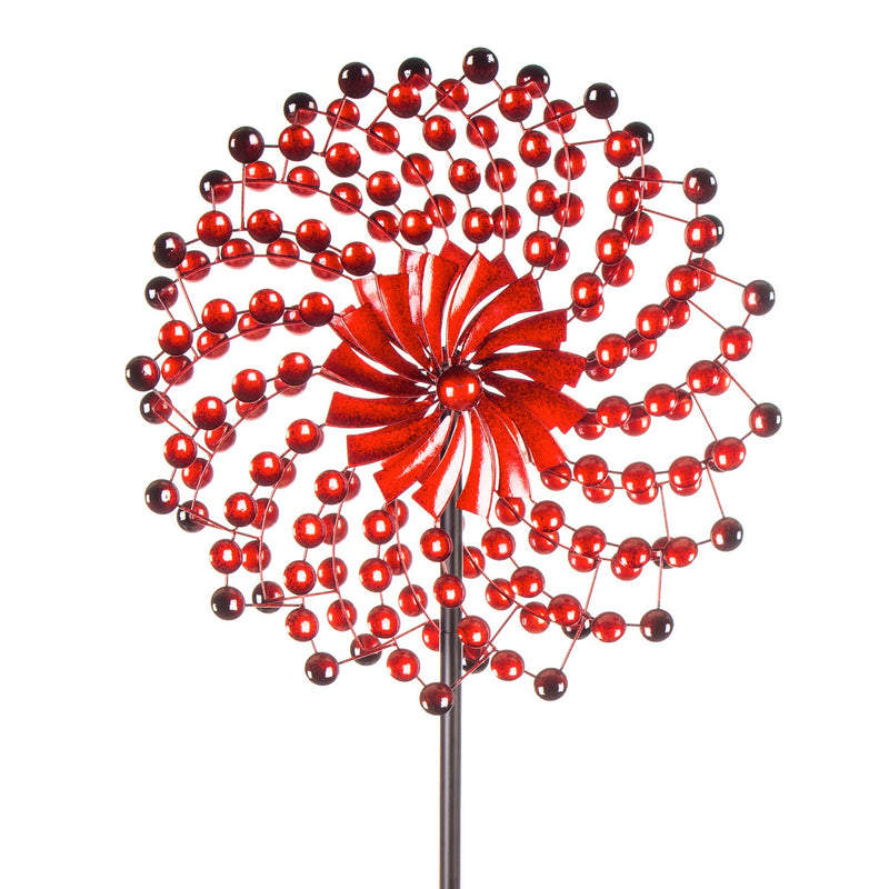 75"H Wind Spinner, Crimson Bubbles,24"x10.25"x75"inches