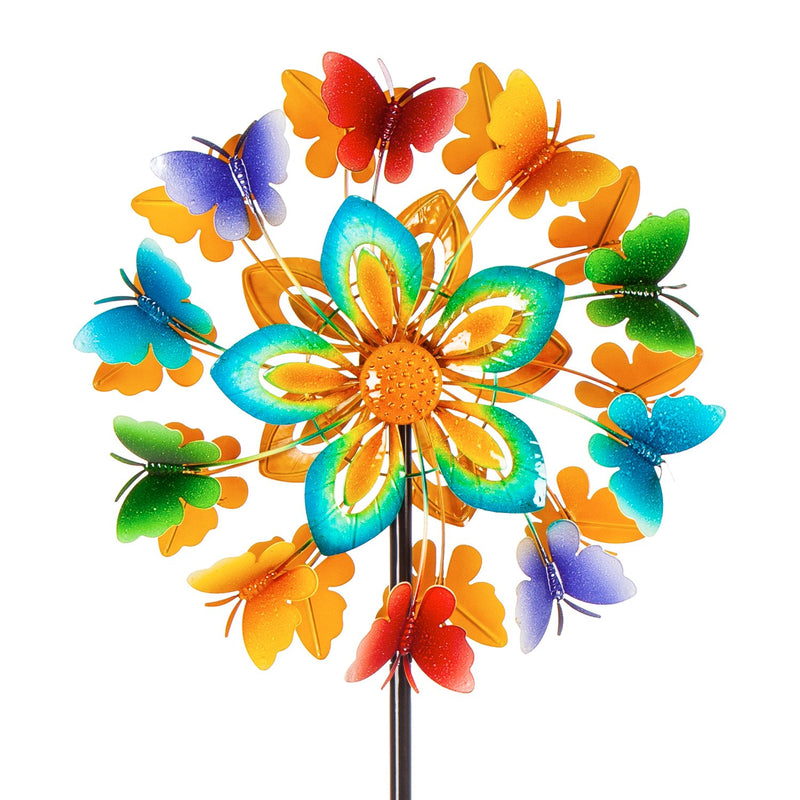 69"H Wind Spinner, Butterfly Haven,20.08"x10.63"x69.29"inches