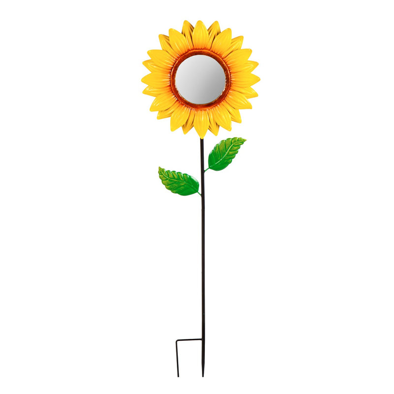 44" Sunflower Mirror Garden Stake, 13"x1"x44"inches