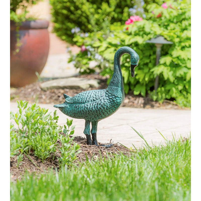 17"H Blue Duck Garden Statuary, 16"x5.5"x17"inches