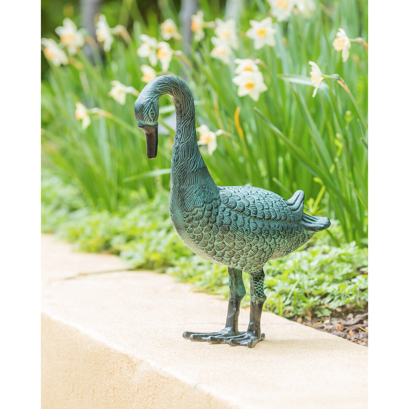 17"H Blue Duck Garden Statuary, 16"x5.5"x17"inches