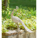 15"H Metal Peacock Garden Statuary, 16"x4"x15"inches