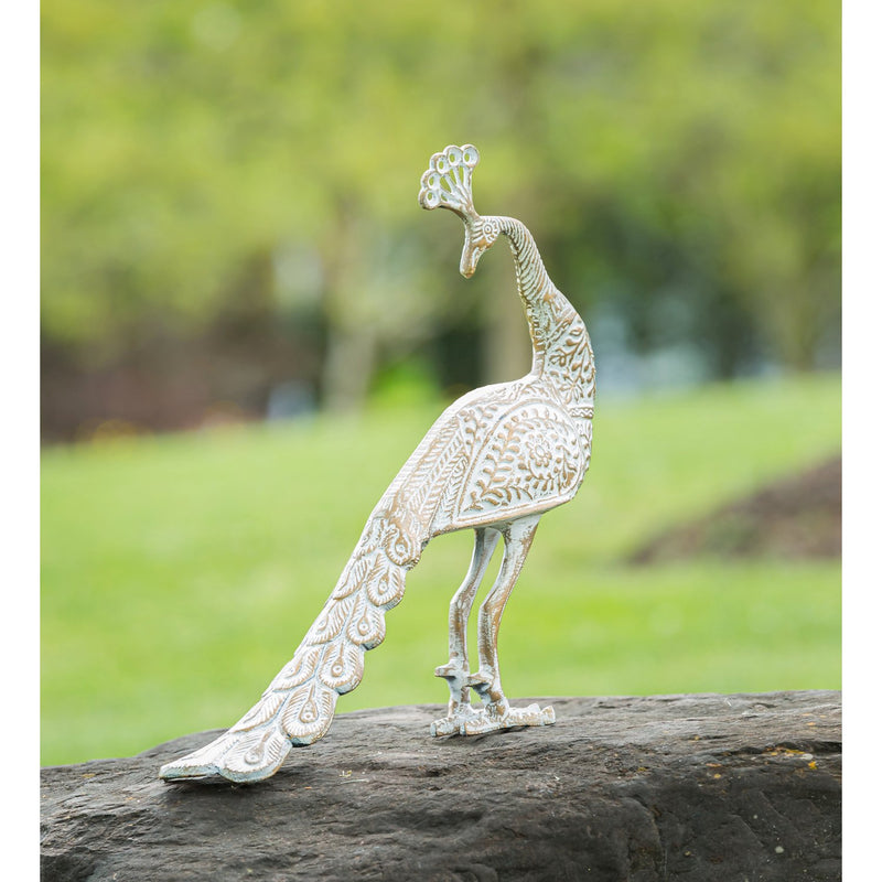 15"H Metal Peacock Garden Statuary, 16"x4"x15"inches