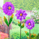 Purple Flower Garden Stake, Set of 3,47m3872