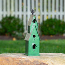 Holiday Greenhouse Metal Bird House Statuary, Dark Green,47m5586