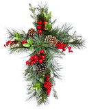 Holly and Pinecone Floral Wall Decor,4fl043