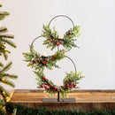 20" LED Metal Table Decor with Artificial and 3 LED Candles,4fl132