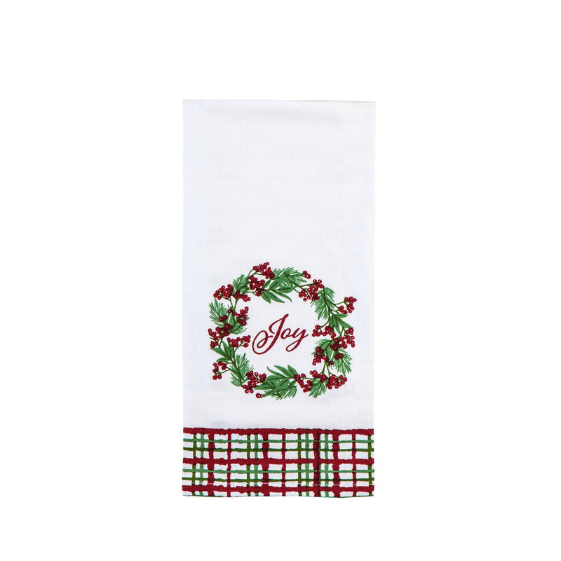 Flour Sack Towel Gift Set with Wooden Spoon, 2 Asst, Christmas Cadence