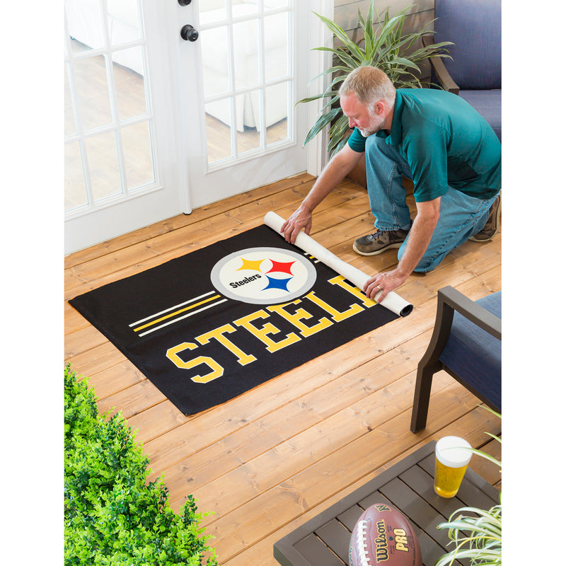 Pittsburgh Steelers, Indoor/Outdoor Rug 3x5,36"x0.16"x60"inches