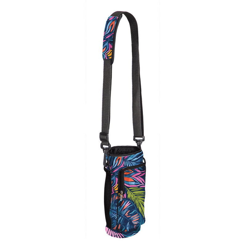 Neoprene Bottle Carrier with Drawstring, Botancial Brights, 4.53'' x 3.93'' x 8.85'' inches