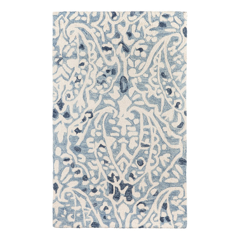 36"x60" Indoor/ Outdoor Rug, Cream and Light Blue, 36'' x 60'' x 0.4'' inches