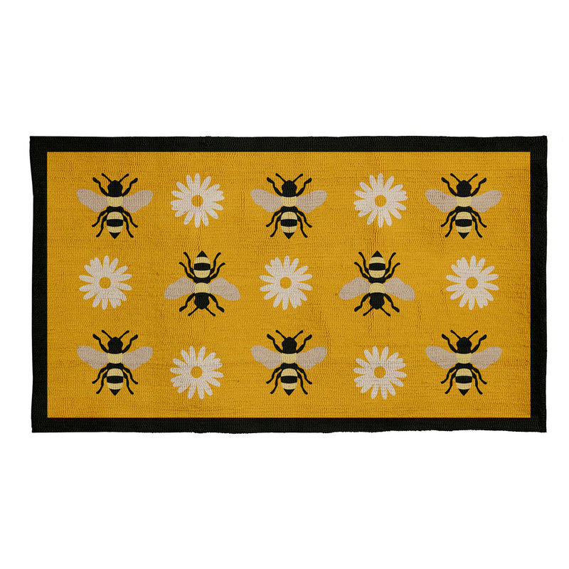 Hooked Rug 24"x42" Bee,42"x24"x0.5"inches