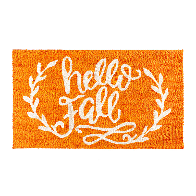 Hooked Rug 24"x42" Hello Fall,42"x24"x0.5"inches