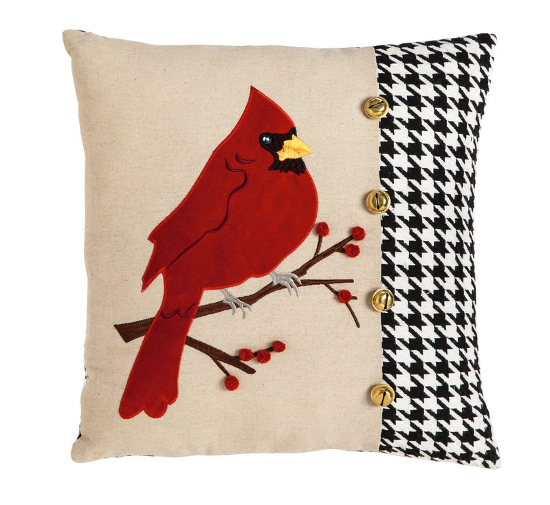 Cardinal Houndstooth 18" Pillow, 18'' x 4.5'' x 18'' inches