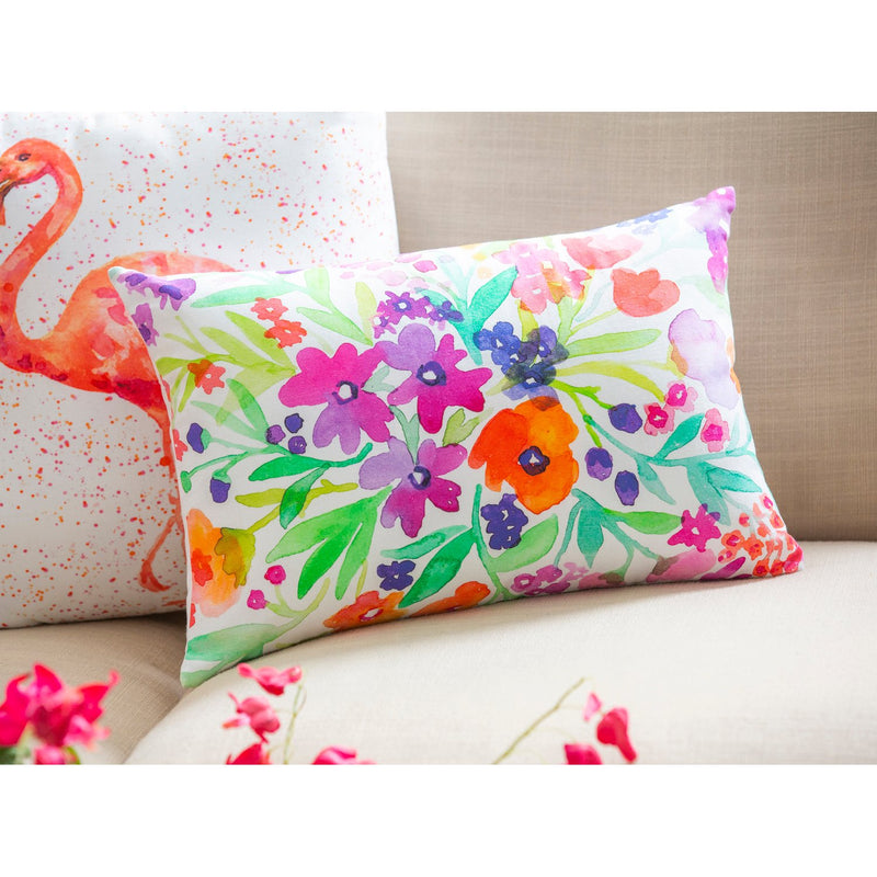 Summer Floral Decorative Lumbar Pillow, 13'' x 19'' x 3.5'' inches
