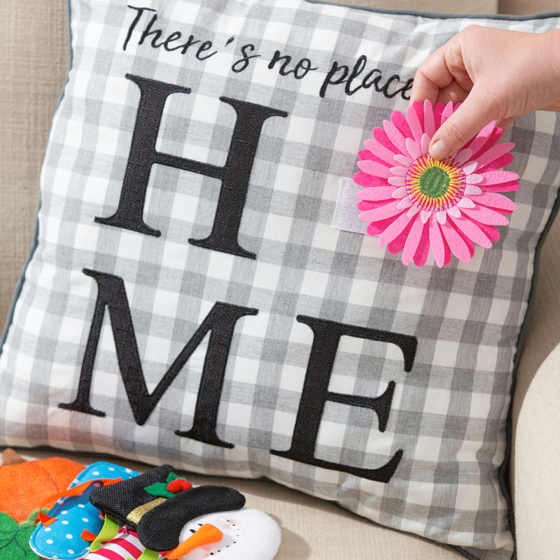 18" x 18" Square Pillow with 4 Interchangeable Icons,4p4029