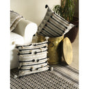 Woven Stripe Black & Cream Indoor/Outdoor Decorative Pillow, 18"x18",4p4968