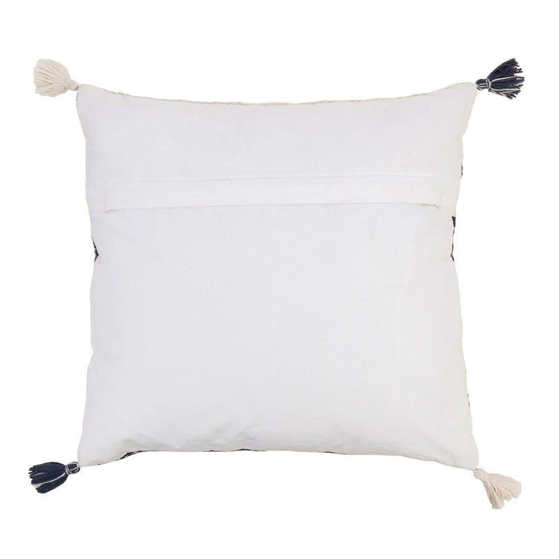Woven Braided Teal & Cream Indoor/Outdoor Decorative Pillow, 18"x18",4p4972