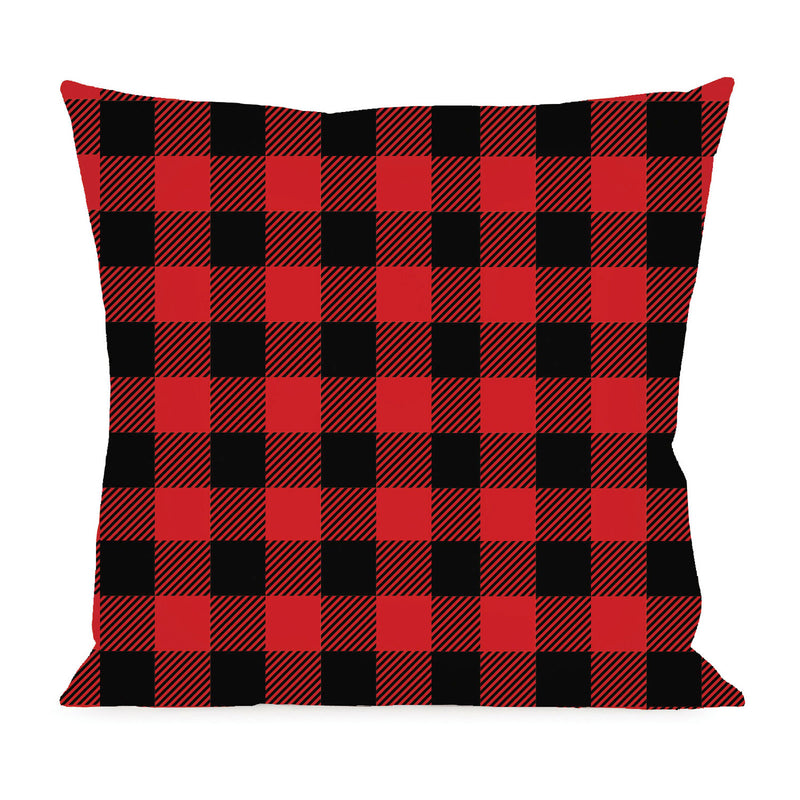 Holiday Plaid Truck Interchangeable Pillow Cover, 18"x0.25"x18"inches