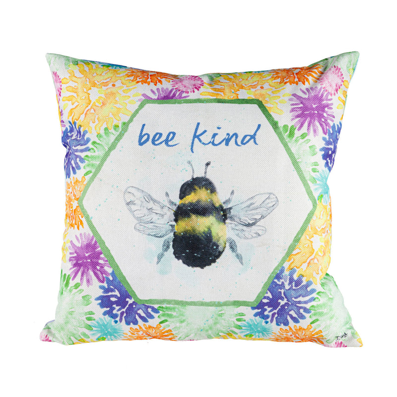 Bee Sweet Bee Kind Interchangeable Pillow Cover,18"x0.25"x18"inches