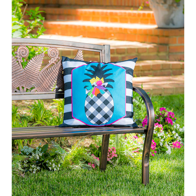 Black and White Pineapple Interchangeable Pillow Cover,18"x0.25"x18"inches