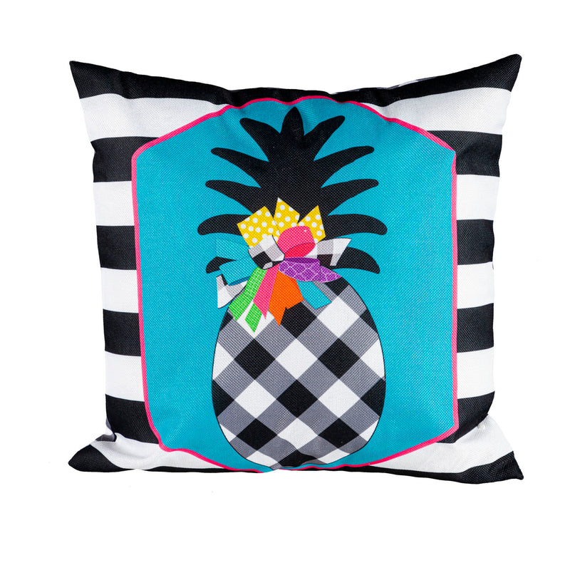 Black and White Pineapple Interchangeable Pillow Cover,18"x0.25"x18"inches
