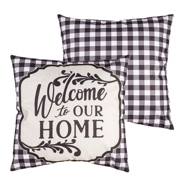 Evergreen Deck & Patio Decor,Classic Welcome to Our Home 18" Interchangeable Pillow Cover,18x18x0.25 Inches