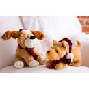 10'' Tall Animated Musical Plush, Wagging Dog with Scarf and Hat,4plsh006