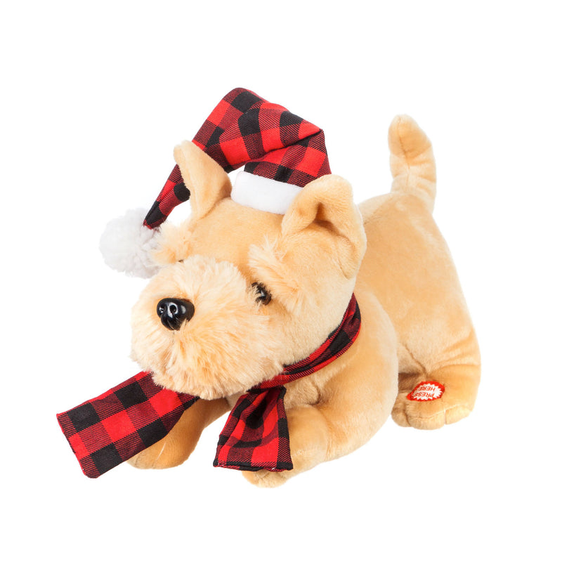 7''  Tall Animated Musical Plush, Wagging Dog with Hat,4plsh007
