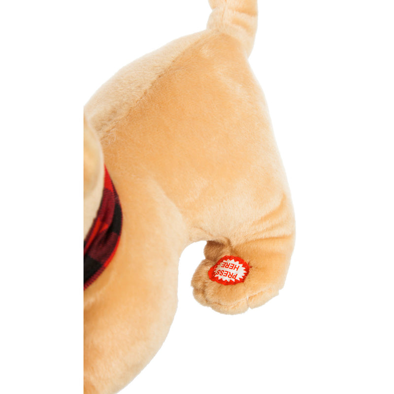7''  Tall Animated Musical Plush, Wagging Dog with Hat,4plsh007