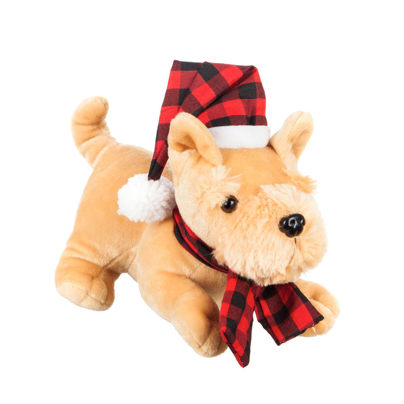 7''  Tall Animated Musical Plush, Wagging Dog with Hat,4plsh007
