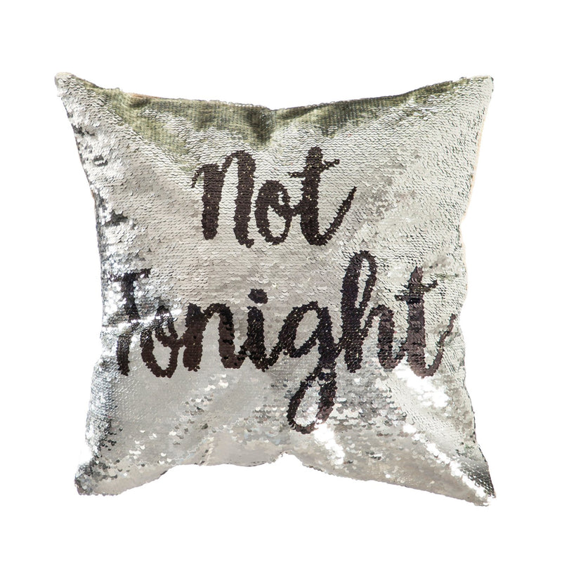 16'' x 16'' Reversible Sequin Pillow, Tonight/ Not Tonight,4pt21007
