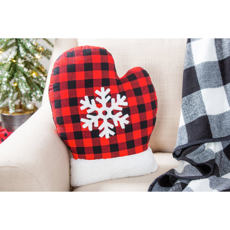 Buffalo Check Mitten Shaped Pillow,4sp35004
