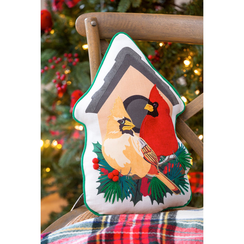 Cardinal Birdhouse Shaped Pillow,4sp35005