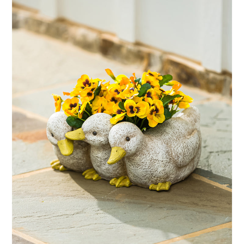 Duckling Triplets Planter, 11.75"x11.25"x6"inches