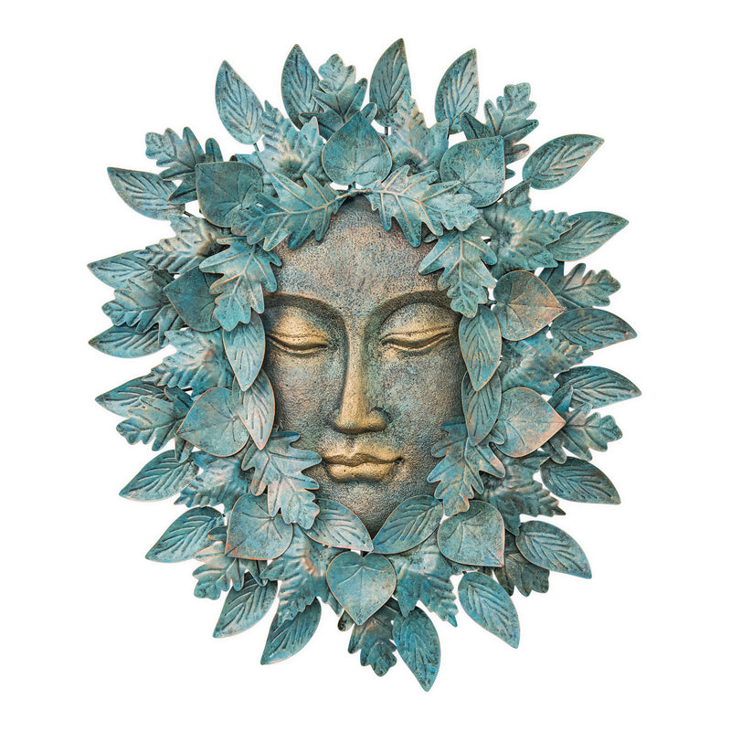 Indoor/Outdoor Green Man Wall Art, 18.25"x2.5"x21.25"inches