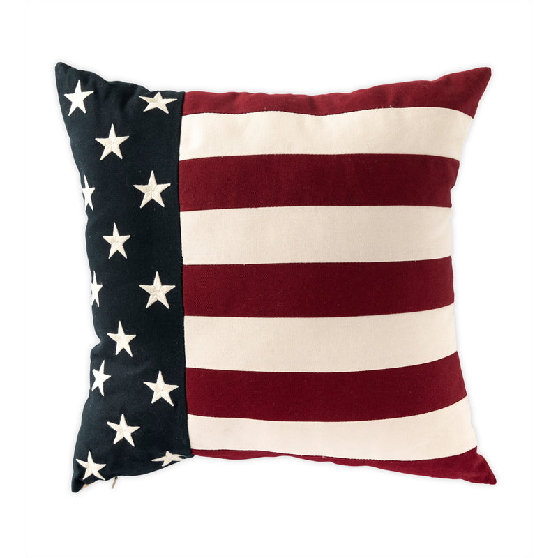 Evergreen Door Decor,Indoor/Outdoor Patriotic Throw Pillows - Stripes 18"x18",18x18x6.3 Inches