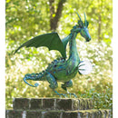 Green Dragon Statue with Solar Pearl, 20.5"x19.5"x23.75"inches