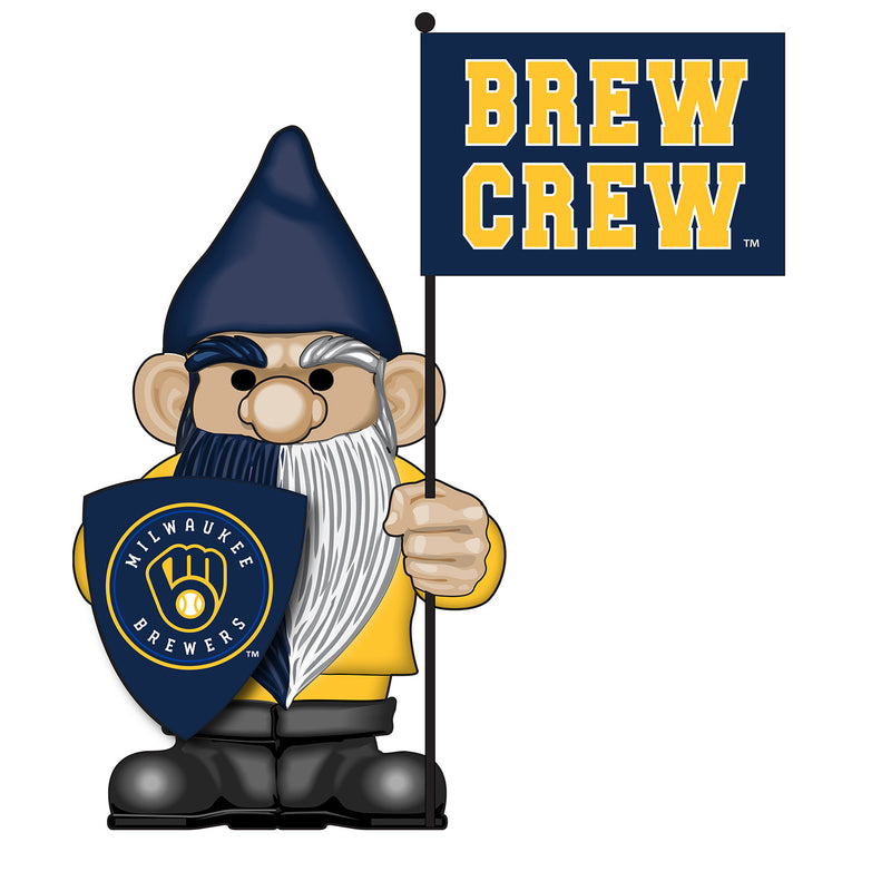 Milwaukee Brewers, Flag Holder Gnome, 6.13"x4.5"x10"inches