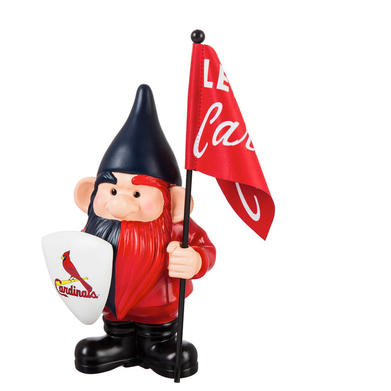 St Louis Cardinals, Flag Holder Gnome, 6.13"x4.5"x10"inches