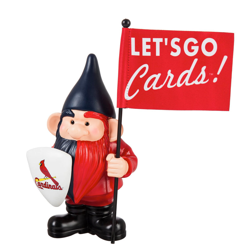 St Louis Cardinals, Flag Holder Gnome, 6.13"x4.5"x10"inches