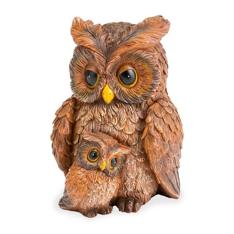 Mother and Baby Owl Garden Statue, 7"x5.75"x8.25"inches