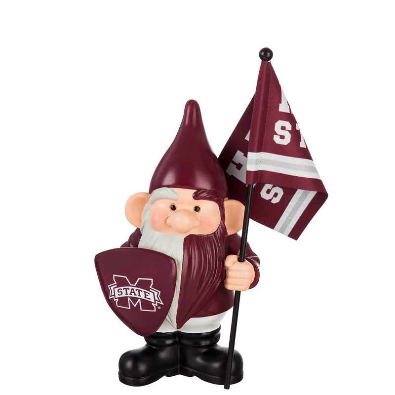 Mississippi State University, Flag Holder Gnome, 6.13"x4.5"x10"inches