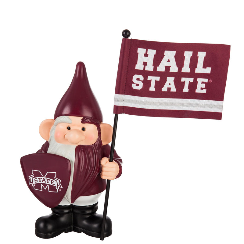 Mississippi State University, Flag Holder Gnome, 6.13"x4.5"x10"inches