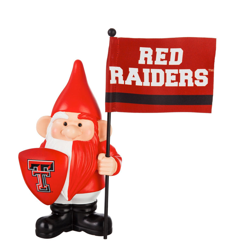 Texas Tech University, Flag Holder Gnome, 6.13"x4.5"x10"inches