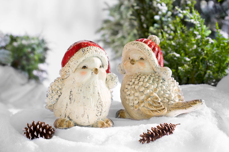 Holiday Bird Accents, Set of 2, 15.25"x9.25"x11.75"inches